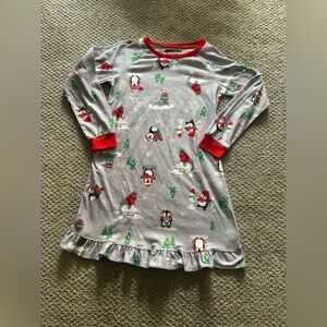 Cuddl Duds Gray and Red Penguin Nightgown